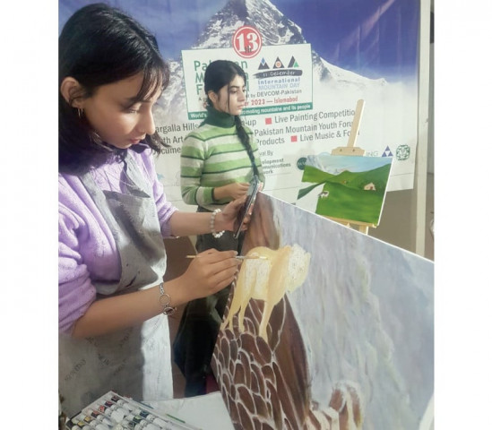 students take part in a live painting competition on the theme restoring the mountain ecosystems at the rawalpindi art gallery on monday photo express students take part in a live painting competition on the theme restoring the mountain ecosystems at the rawalpindi art gallery on monday photo express