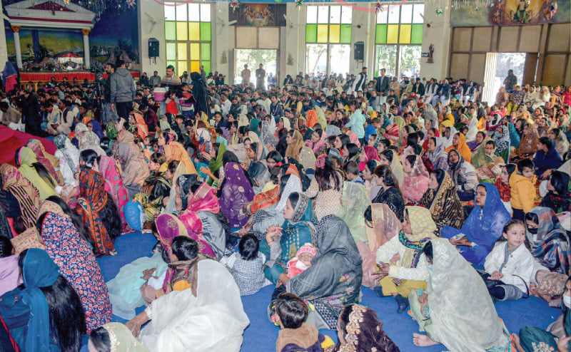 christian community members attend christmas service at a church in faisalabad photo app