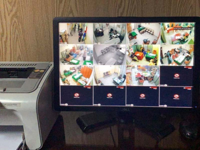 a screen shows cctv footage of cda land department photo express a screen shows cctv footage of cda land department photo express