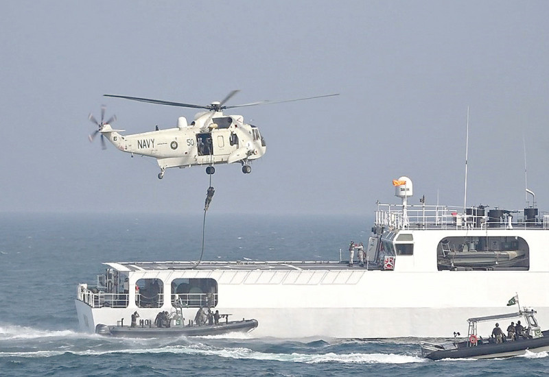 sea king and alouette helicopter demonstrate retrieval of individuals who drowned at sea photo express