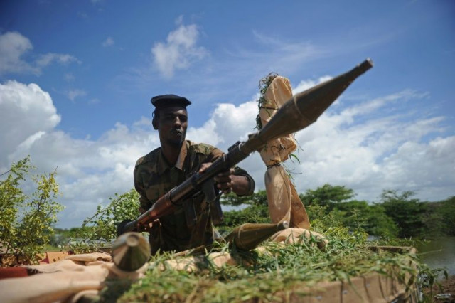 a somali soldier on guard at the sanguuni military base where a us special operations soldier was killed in a mortar attack in june 2018 photo afp a somali soldier on guard at the sanguuni military base where a us special operations soldier was killed in a mortar attack in june 2018 photo afp