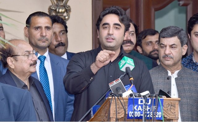 ppp chairman bilawal bhutto zardari addresses a press conference in lahore photo nni