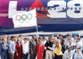 olympic flag reaches la for 2028 games