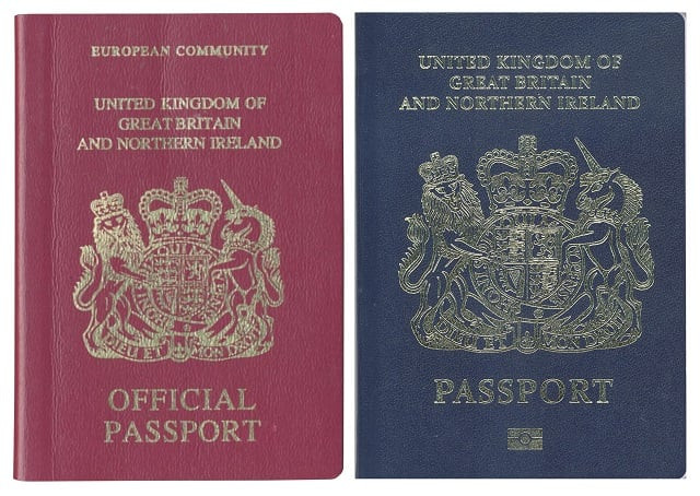 a combination image of two handout pictures released on december 22 2017 by the uk passport office shows a burgundy l and blue united kingdom passport photo afp a combination image of two handout pictures released on december 22 2017 by the uk passport office shows a burgundy l and blue united kingdom passport photo afp