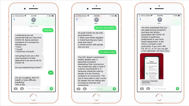 you can now text message this chatbot with questions about coronavirus
