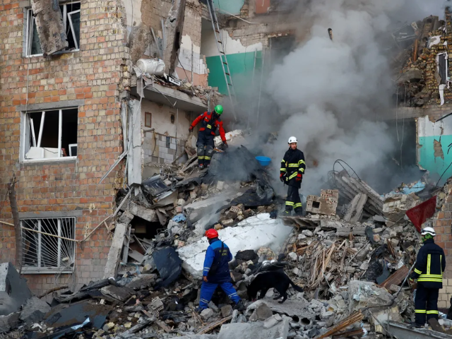 The attack was the first major combined Russian drone and missile attack on Kyiv since US President Donald Trump met Russian leader Vladimir Putin in Alaska earlier this month to discuss ending the war in Ukraine. [Valentyn Ogirenko/Reuters]