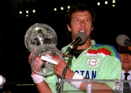 former captain imran khan with icc t20 world cup trophy photo afp file