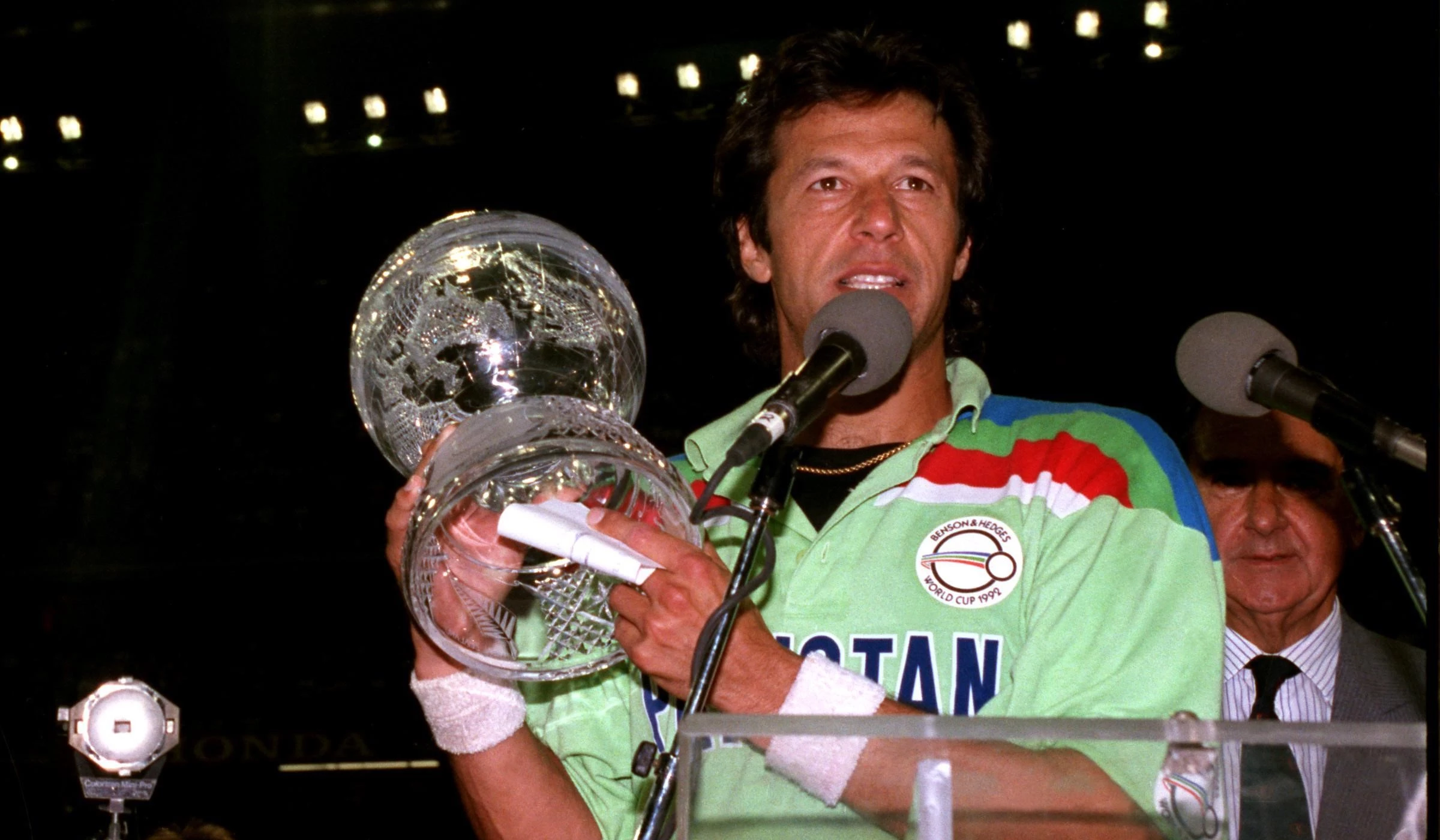 former captain imran khan with icc t20 world cup trophy photo afp file