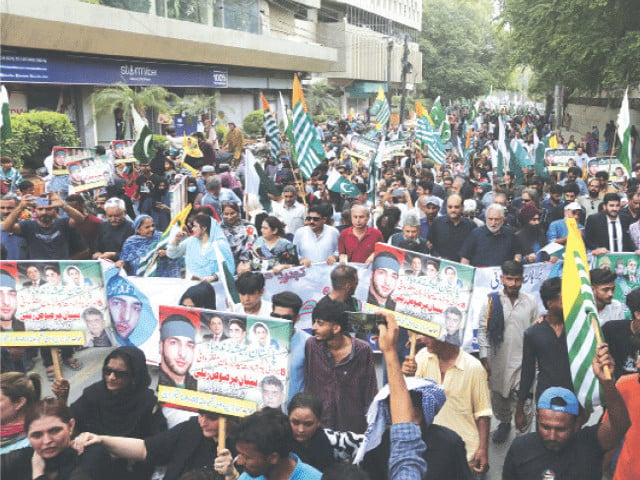 Karachi rally held on Burhan Wani’s 10th death anniversary