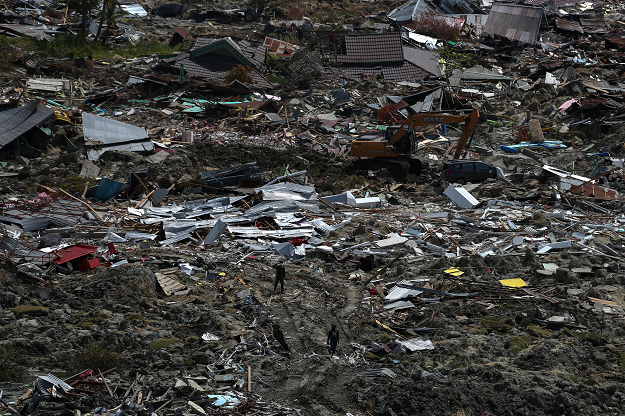  An aerial view of the destruction caused by an earthquake and liquefaction in the Petabo neighbourhood in Palu. PHOTO: REUTERS