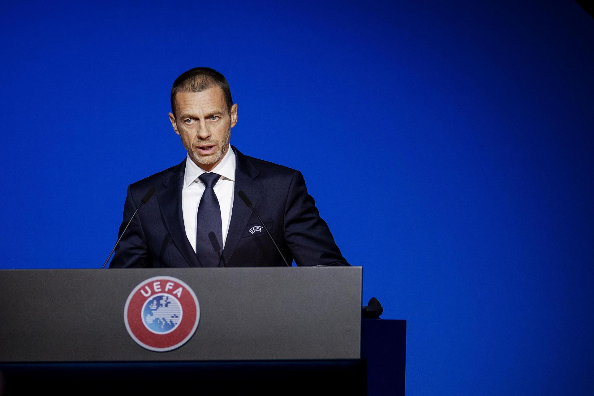 uefa boss aleksander ceferin said that he was holding urgent talks with the continent 039 s biggest leagues to figure out what can be done photo afp