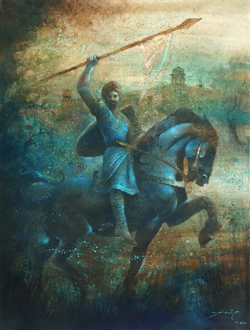 the paintings princess on the river bank and prince on respite were a major switch towards figurative paintings in oil photo file the paintings princess on the river bank and prince on respite were a major switch towards figurative paintings in oil photo file