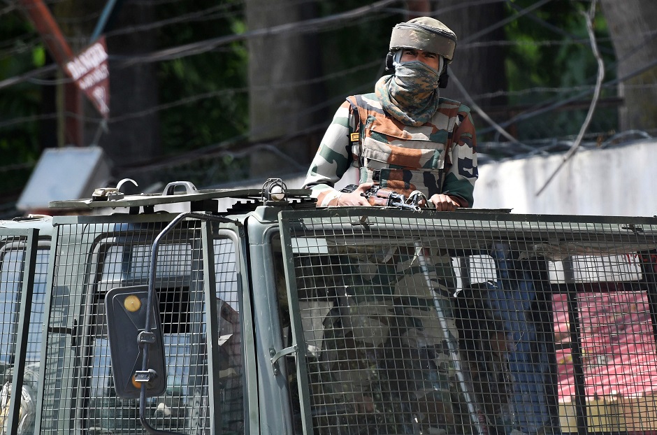 Indian Army on the roads. PHOTO: REUTERS 