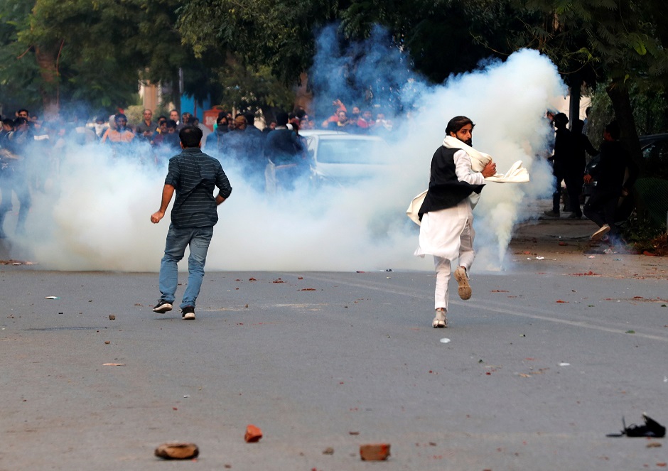  Demonstrators during the protest. PHOTO: REUTERS 