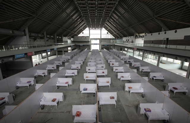 a general view of beds set up at the premises of the expo center after the government turned it into a hospital following the outbreak of coronavirus disease covid 19 in lahore reuters