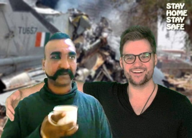 edited photo shows the smiling us comic and the indian pilot sipping tea with the caption 039 stay home stay safe 039 photo twitter jeremymclellan edited photo shows the smiling us comic and the indian pilot sipping tea with the caption 039 stay home stay safe 039 photo twitter jeremymclellan