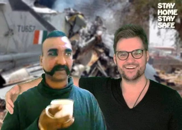 edited photo shows the smiling us comic and the indian pilot sipping tea with the caption 039 stay home stay safe 039 photo twitter jeremymclellan edited photo shows the smiling us comic and the indian pilot sipping tea with the caption 039 stay home stay safe 039 photo twitter jeremymclellan