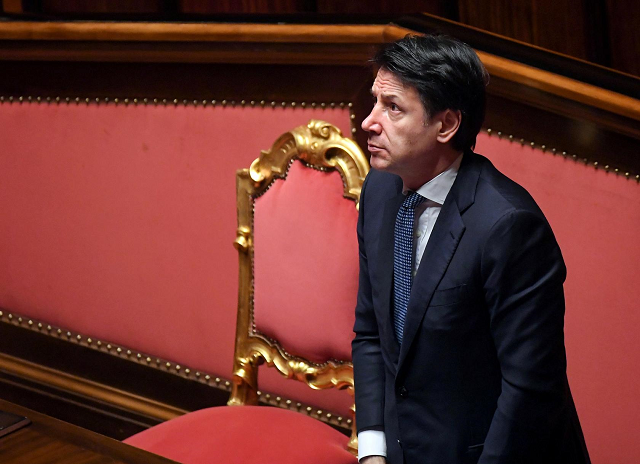 italian prime minister giuseppe conte stands during a session in the senate the upper house of parliament on the spread of coronavirus disease covid 19 in rome italy march 26 2020 photo reuters