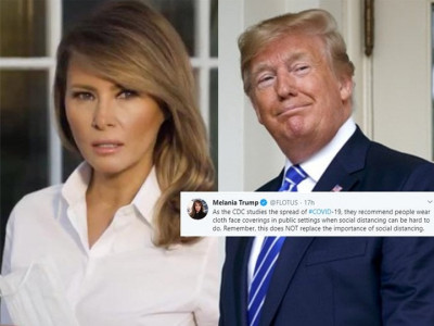 melania trump is wearing a face mask during coronavirus because donald won t melania trump is wearing a face mask during coronavirus because donald won t