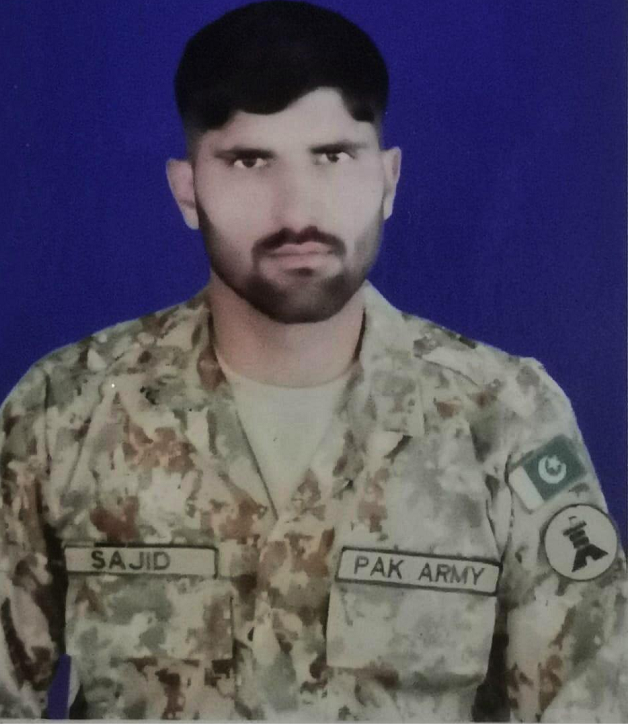 sajid shaheed aged 31 years hailing from village abdul jabba banda pir abbottabad has left behind a wife and three daughters photo ispr