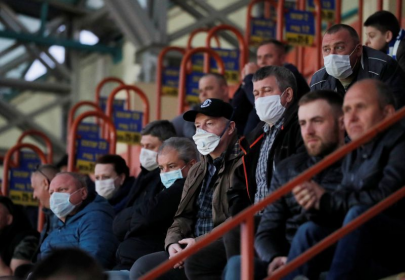 more than 1 000 fans shrug off virus concerns to attend football match in belarus more than 1 000 fans shrug off virus concerns to attend football match in belarus