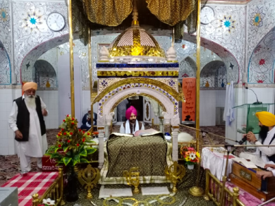 sikh community celebrates baisakhi festival in a simple ceremony