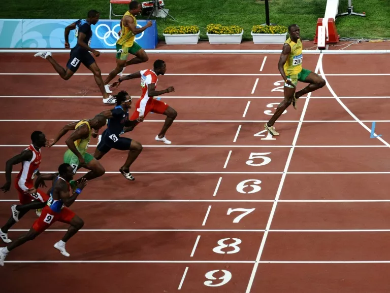 33 year old retired in 2017 with eight olympic gold medals and the current 100m mark of 9 58sec set in 2009 photo afp 33 year old retired in 2017 with eight olympic gold medals and the current 100m mark of 9 58sec set in 2009 photo afp