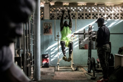 senegalese wrestler keeps training senegalese wrestler keeps training