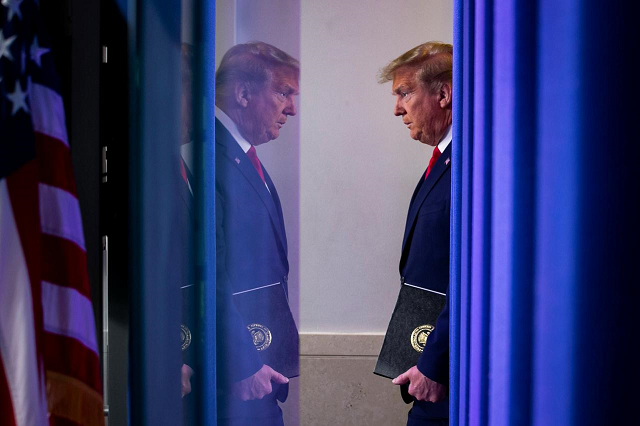 us president donald trump arrives during the daily coronavirus task force briefing at the white house in washington us april 18 2020 photo reuters