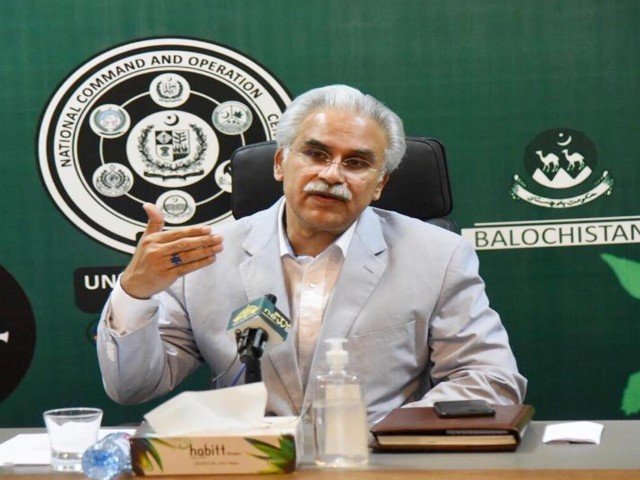 special assistant to prime minister on health dr zafar mirza briefing the media on coronavirus on monday photo pid