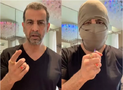 indian actor ronit roy s mask made of t shirt has twitter in fits