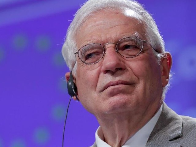 eu foreign policy chief josep borrell holds a virtual news conference at the end of a videoconference of eu foreign ministers in brussels belgium photo reuters