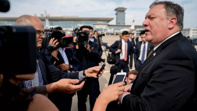 us secretary of state mike pompeo addresses reporters at pyongyang 039 s airport during a july 2018 visit photo afp us secretary of state mike pompeo addresses reporters at pyongyang 039 s airport during a july 2018 visit photo afp