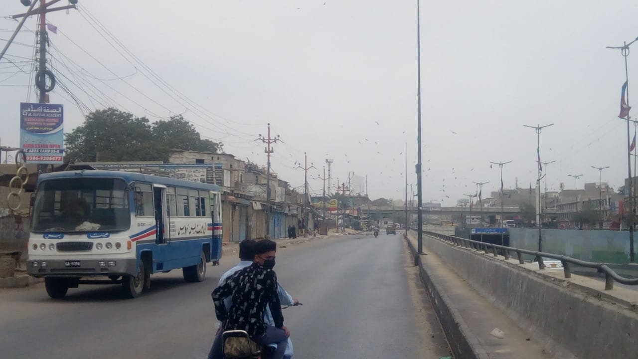 a file photo of an empty karachi road
