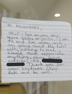 twitter overjoyed as residents help elderly neighbour stay sane during lockdown