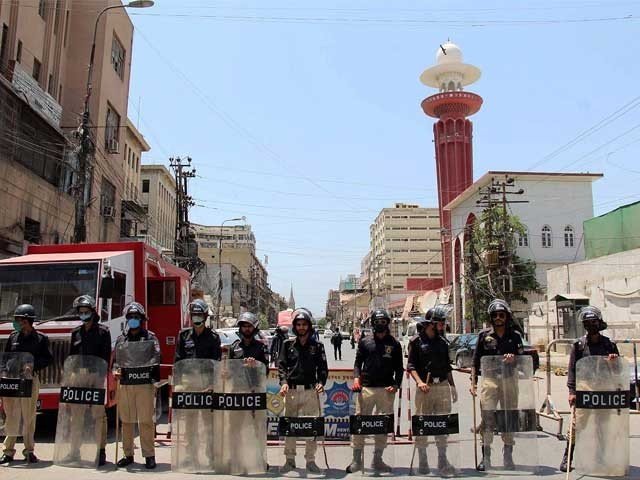 a file photo of lockdown in karachi