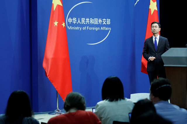 chinese foreign ministry spokesperson geng shuang and journalists attend the daily press briefing of the foreign ministry in beijing china march 18 2020 photo reuters chinese foreign ministry spokesperson geng shuang and journalists attend the daily press briefing of the foreign ministry in beijing china march 18 2020 photo reuters