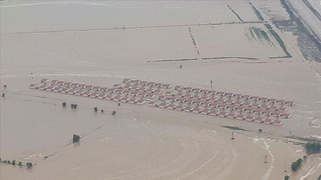 hundreds of houses flooded after dam wall partially collapsed due to heavy rain photo anadolu agency