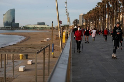 free at last spaniards get outside to exercise after 49 days of lockdown