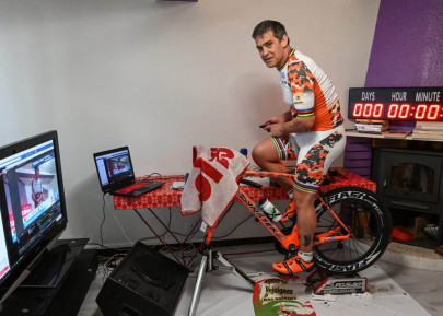 triathlete racks up miles for good cause while going nowhere fast triathlete racks up miles for good cause while going nowhere fast