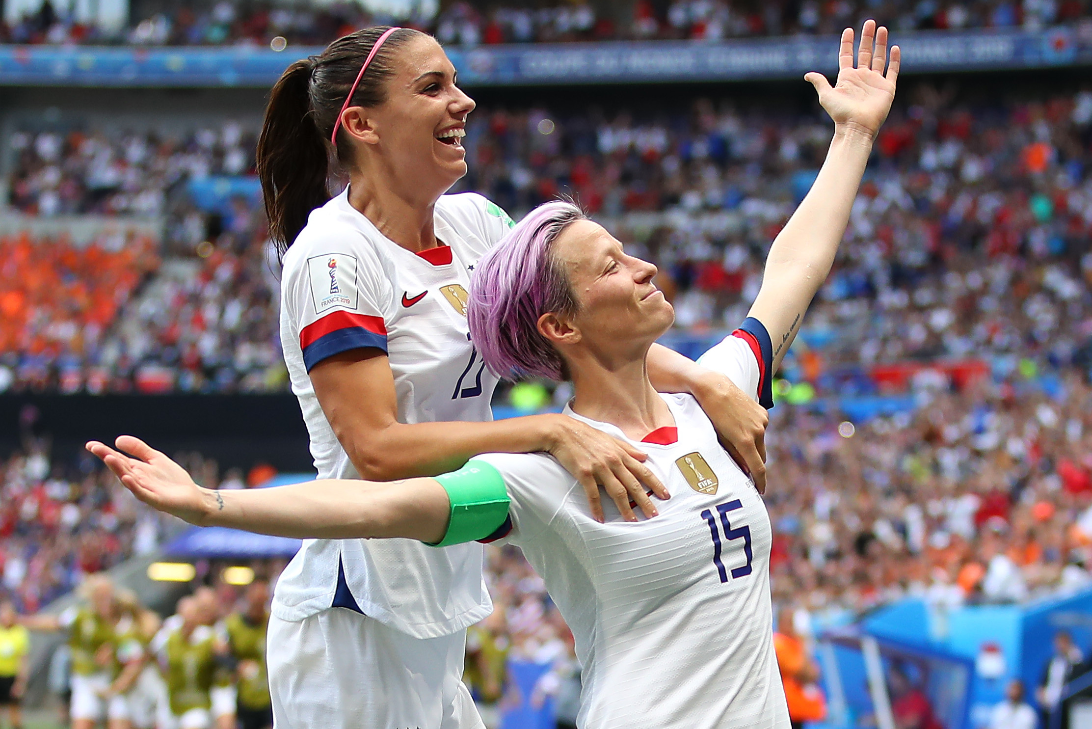 rapinoe and morgan voiced dismay at the outcome but pledged to fight on photo afp