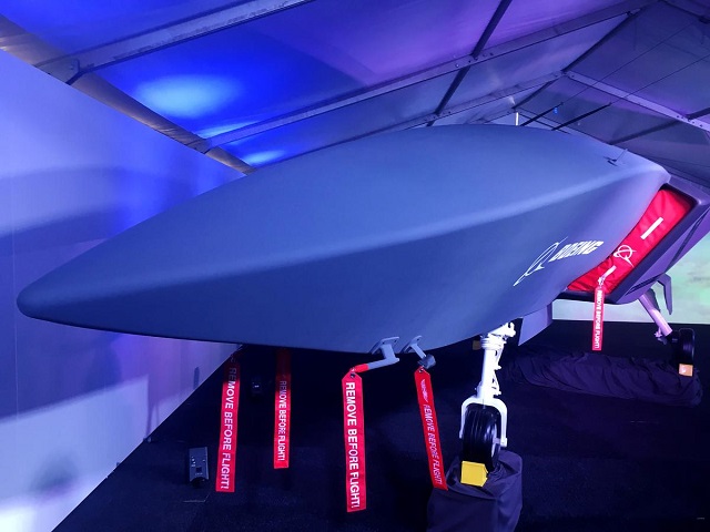 a model of boeing 039 s new unmanned fighter like jet is displayed in avalon australia february 27 2019 photo reuters