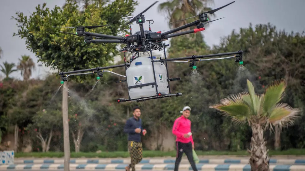 morocco is trialling high tech solutions like disinfectant spraying drones to help fight the new coronavirus photo afp