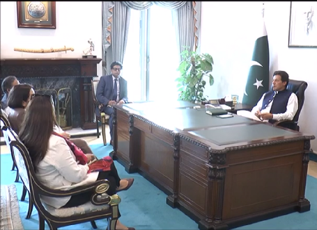 ambassador of the european union delegation to pakistan androulla kaminara called on prime minister imran khan screengrab