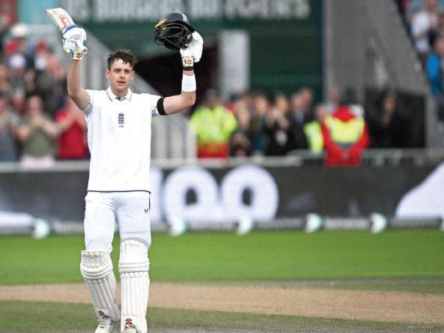 england s keeper batsman jamie smith celebrates his century during first test against sri lanka at old trafford on friday photo afp england s keeper batsman jamie smith celebrates his century during first test against sri lanka at old trafford on friday photo afp