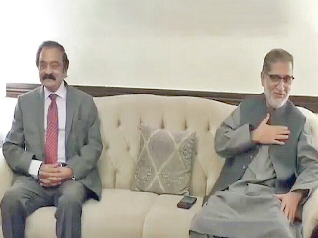 adviser to the pm on political affairs and inter provincial coordination rana sanaullah meets bnp m chief akhtar mengal photo screengrab adviser to the pm on political affairs and inter provincial coordination rana sanaullah meets bnp m chief akhtar mengal photo screengrab