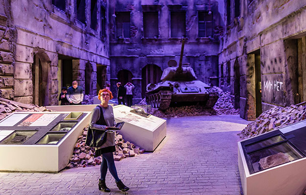 People look at the permanent exhibition of Museum of the Second World War in Gdansk, Poland on January 29, 2017 during the open days on January 29, 2017 ahead the offical opening planned for the end of February. Poles on Sunday got their first -- and possibly last -- glimpse of a new Museum of the Second World War, a project slammed by Poland's right-wing government as underplaying the country's harrowing wartime fate. PHOTO: AFP