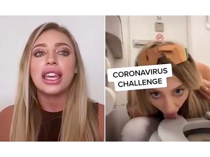 21 year old shot to fame for licking a toilet seat on a plane which garnered millions of views photo twitter avalouise