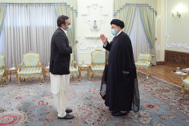 iran s president ebrahim raisi receives foreign minister bilawal bhutto zardari in tehran on june 14 2022 photo afp iran s president ebrahim raisi receives foreign minister bilawal bhutto zardari in tehran on june 14 2022 photo afp