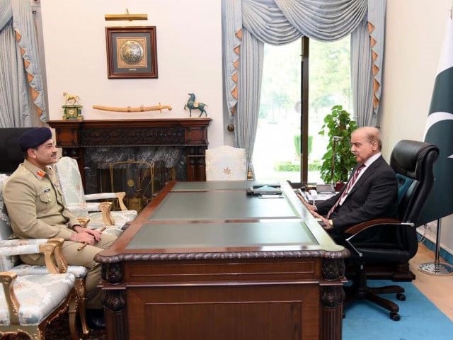 pm shehbaz sharif exchanges views with coas general asim munir photo ppi